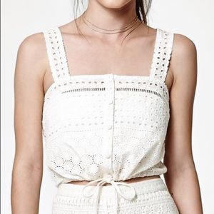 Never Worn! Kendall & Kylie Eyelet Button Tank! M